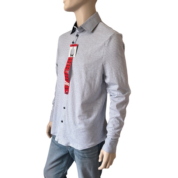 Modern English Button Front Shirt Long Sleeve 100% Cotton - Picture 4 of 11